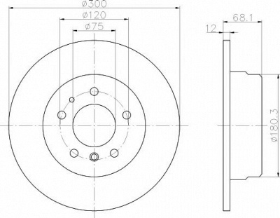 HELLA PAGID 8dd355101751 -  Тормозной диск